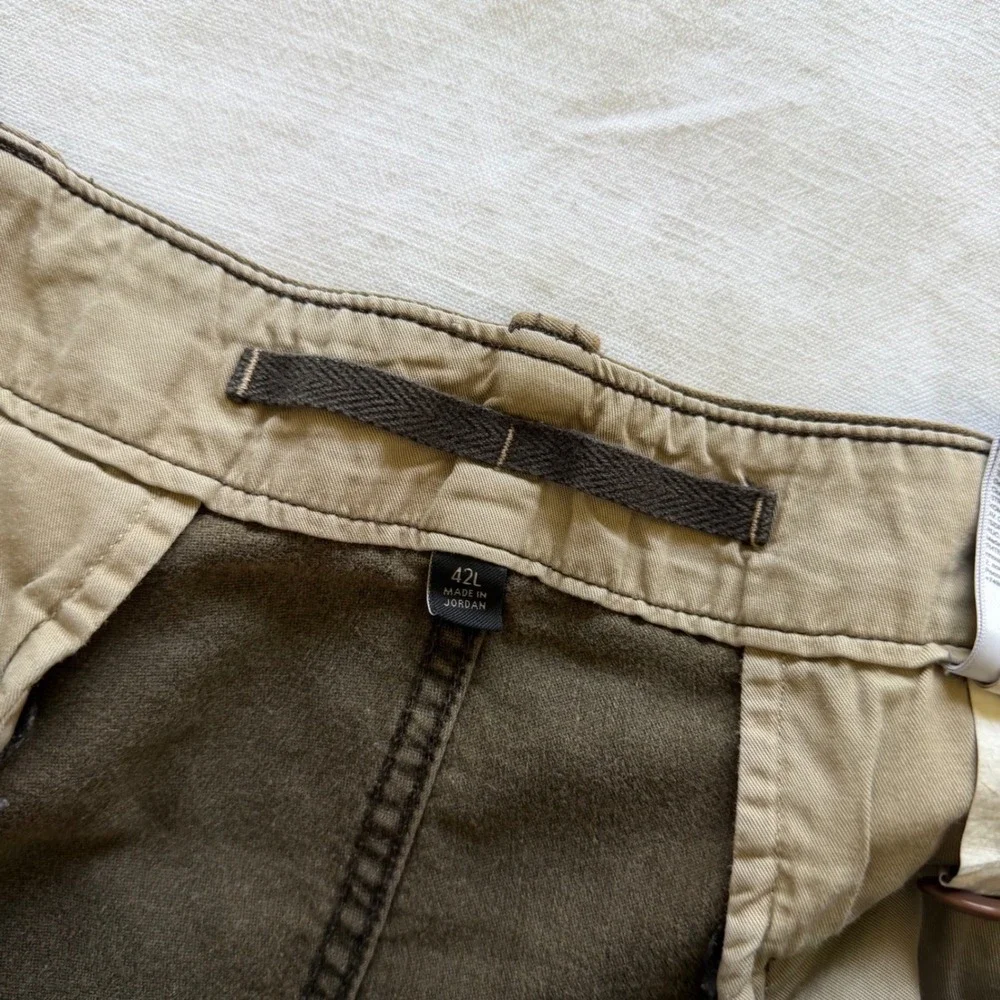 Banana Republic Traveler Cargo Sueded Pants 38W Olive‎ Brown Utility Tactical